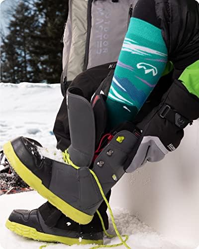Ски чорапи на OuthorMaster, Skiing 2-пар за скијање и сноубординг Термички чорапи за жени, над манжетната што не се лизга од телето