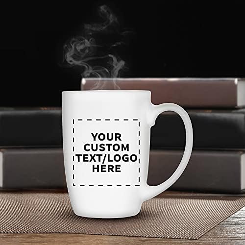 Промоција за попуст 10 Големи сјајни керамички чаши за керамички кафе, 16 мл. - прилагодлив текст, лого - stoneware, мазна, издржлива, c -рачка