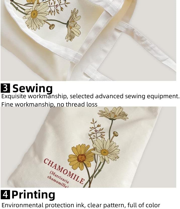 Средна цветна лисја печатена шема за платно торба за наставници, мајки, студенти и медицински сестри