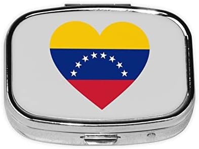 Љубов Венецуела Знаме Плоштад Мини Пилула Кутија Патување Медицина Прегради Организатор Пренослив Метал Пилула Случај