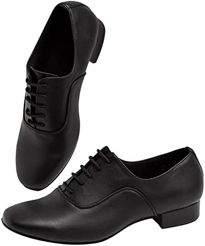 Арклибер машки танцувачки чевли Баланица Пу кожа црни чевли за танцување за мажи единствено танго салса латински