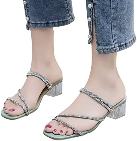 Кингтоваг модни летни женски сандали со бујна потпетица, каиш на отворено пети, обични сандали со големи димензии на жени за жени