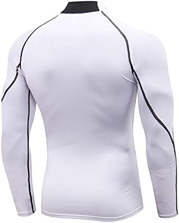 Mens 2 пакувања исмејувајте ја кошулата за компресија со долги ракави со долга ракав сув вклопете УВ заштита кул кошули атлетска кошула