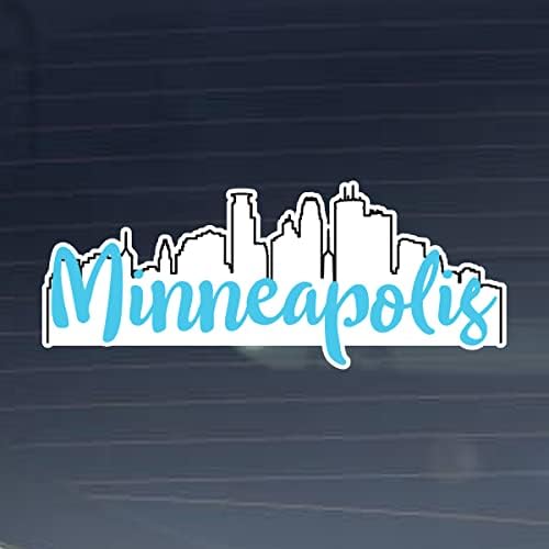 Млечни кригла Дизајн Минеаполис Минесота Сити Скајлин 3 инчи со целосна боја винил деклара