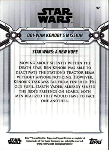 2019 Топс Хром Војна На Ѕвездите Наследство 92 Оби-Ван Кеноби Мисија Тргување Картичка