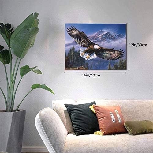 Американска ќелава орел wallидна уметност, летање орел платно отпечатоци патриотска концепт слика инспиративни мотивациони постери модерни