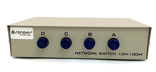 Sanoxy Compact 4-насочен RJ45 Ethernet Network копче Метал мини прекинувач кутија