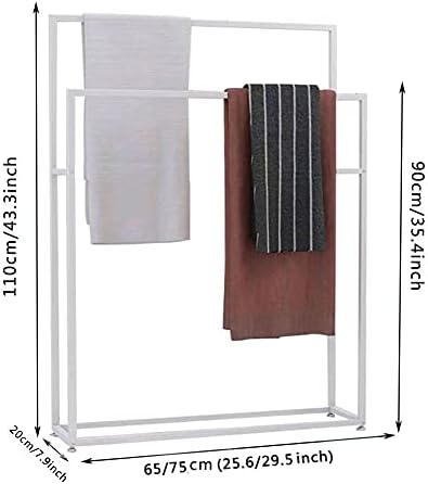 Wxxgy Stand сам држач за пешкири за слободно ракување со пешкири стојат метална крпа за сушење на решетката за бања/кујна/када/бела/65x20x110cm
