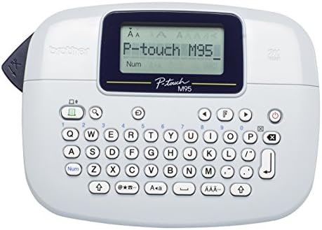 Brother PT-M95 Производител на етикети, печатач за етикета P-Touch, рачен, тастатура QWERTY, до 12мм етикети, вклучува црна касета со бела лента