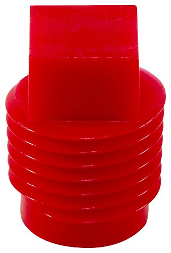 Caplugs 99390174 Пластичен навојно приклучок за фитинзи за цевки. P-28, PE-HD, да ја приклучите големината на конецот 1/4 NPT “, црвено