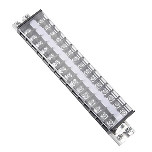 Uxcell Barrier Terminal Strip Block 660V 20A Двојни редови 15p DIN Rail Base Connector Connector Connect