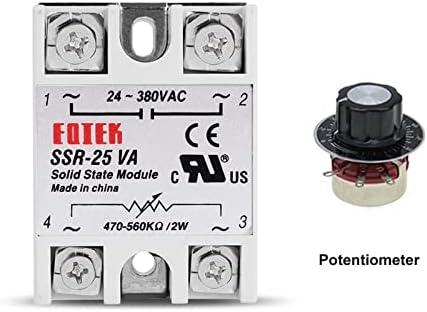 Pikis SSR 10VA 25VA 40VA Регулатор на напон на напон на цврста состојба 24-380V AC излез со потенциометар 10A 25A 40A