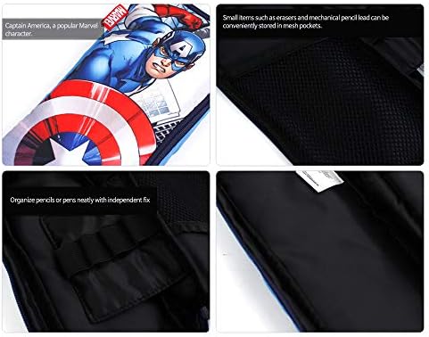 Winghouse x Marvel Legends Captain America Action Canvas Pencil Soft Case Makeup Smapuup Zipper Zipper Holder