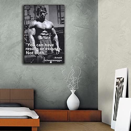 Hhgaoart Arnold Schwarzenegger Постер мотивациски цитати бодибилдинг wallидна уметност платно сликање слики за дневна соба во теретана