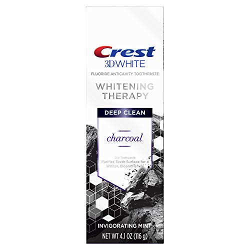 Crest, 3Д бела терапија за белење Длабоко чиста паста за заби го поттикнува Оз 79353, нане, јаглен, 4,1 унца