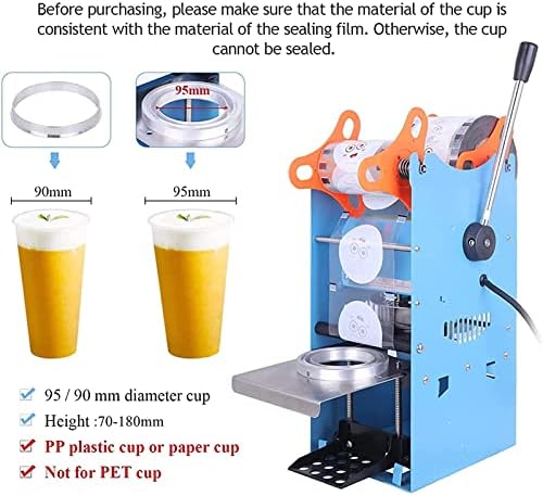 Комерцијална машина за запечатување на чаши за запечатување на чаши од 270W, заптивната кутија за хартија, за меурчиња чај кафе,