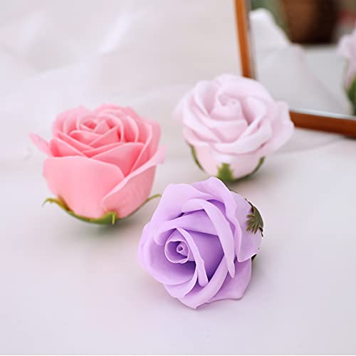 Цветен Миризлив Сапун За Капење Ливчиња Од Роза 18 ПАРЧИЊА Растително Есенцијално Масло Цветен Сапун Поставен Во Кутија За Подароци За