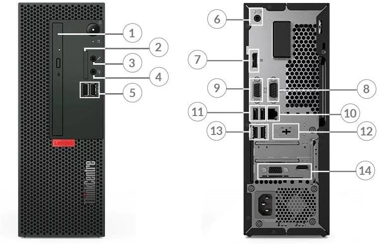 Lenovo 2023 ThinkCentre M70c СФФ Buisness Десктоп Интел 8-Core i7-10700F 32GB DDR4 1TB PCIe SSD 1TB HDD AMD Radeon 520 2gb Графика GDDR5 HDMI