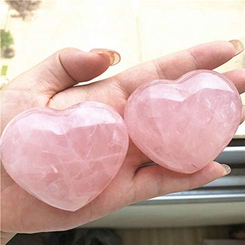 Laaalid XN216 1PC срцев облик на природен розов кристал срцев камен розов кварц примероци заздравување на природни камења и минерали природни