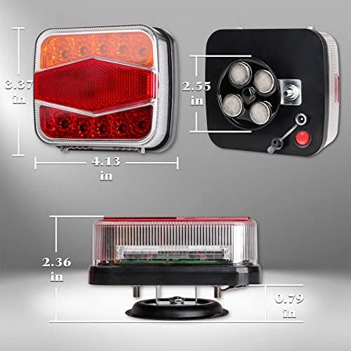 Yoowee 2pcs безжичен магнетски LED приколка комплет со 7 пински приклучок, светло за влечење за влечење за приколки, RV, SUV и чамци