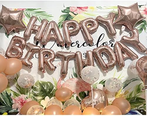 Слатка 24 -ти роденденски украси за забави, розово злато број 24 балони, 24 -та фолија Милар балони латекс балон декорација, одлични
