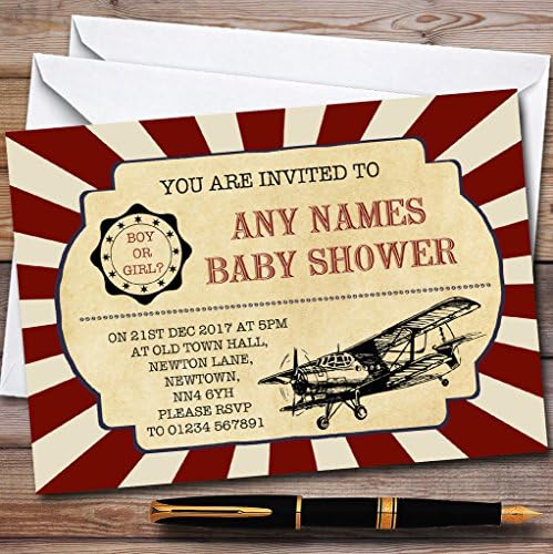 Картичка Зоолошката Градина Црвениот Гроздобер Воздухопловните Сили Авион Покани Бебе Туш Покани