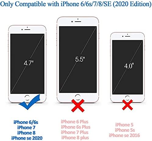 Leyi за iPhone SE 2022 Case, iPhone 8/7/SE 2020/6S/6 Case со [2 x стаклен заштитник на екранот за мажи, [воено одделение] заштитен