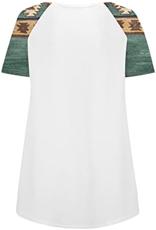 Womenените лето есен маица кратки ракави против вратот памук графички викторијански вафли каубојски бренд врвен маица за девојчиња