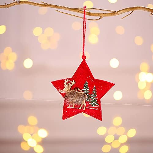 Држач за скали Божиќни украси ткаенина во форма на елка во форма на елка дрвена еленска валкана стаклена рамка за колибри