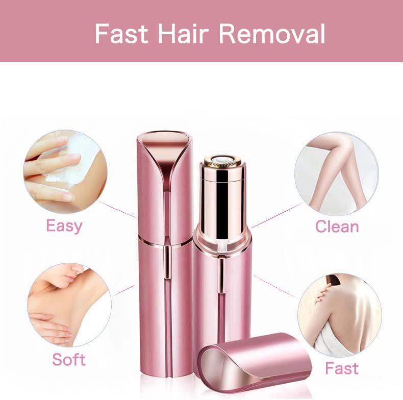 Отстранување на косата на лицето за жени што се полнат безболно отстранување на косата со 1 кабел за полнење и 1 четка беспрекорна отстранувач на коса за коса, коса о