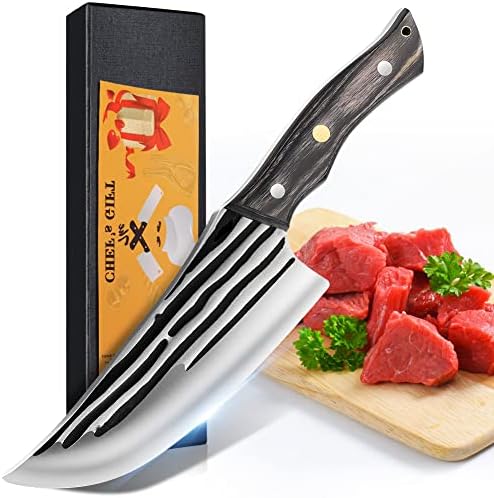 Хонг освои месо од месо, месар нож, висок јаглерод германски нож од не'рѓосувачки челик со ергономска рачка за дома, кујна и ресторан