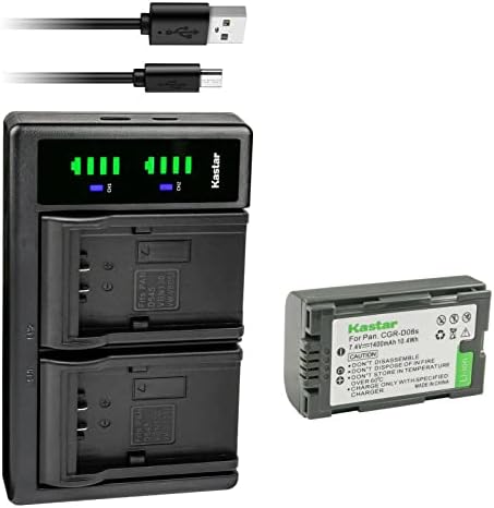 KASTAR 1-Пакет CGR-D08S Батерија И LTD2 USB Полнач Компатибилен Со Panasonic CGR-D16SE/1B, CGR-D220, CGR-D220A/1B, CGR-D220E/1B,