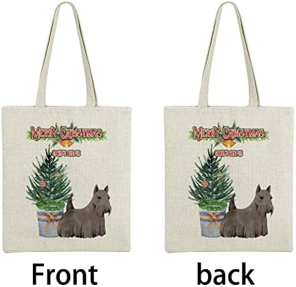 Природен памучен постелнина торба за Божиќни кучиња lубовници подароци на санта сантир растенија борови дрво со bellвонари кутии за подароци