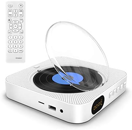 Преносен ЦД плеер со Bluetooth, далечински управувач со CD Mountable CD Music Player со вградени звучници HIFI, со покривка на прашина/LED