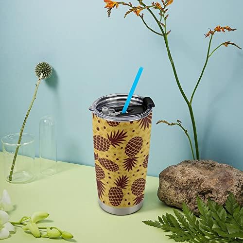 Браун ананас пластична кригла со патувања вакуум изолирана кафе чаша издржлив автомобил чаша мода кафе кригла