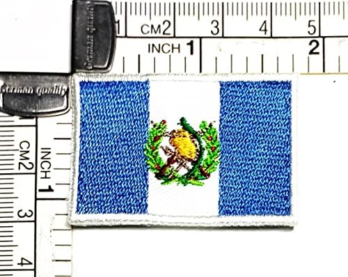 Кленплус 1, 2Х1, 7 ИНЧИ. Национално Знаме На Гватемала Извезена Апликација Железо На Шие На Лепенка Плоштад Форма Знаме Закрпи
