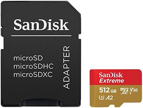 Sandisk Extreme 512GB UHS-I U3 microSDXC Мемориска Картичка Со SD Адаптер