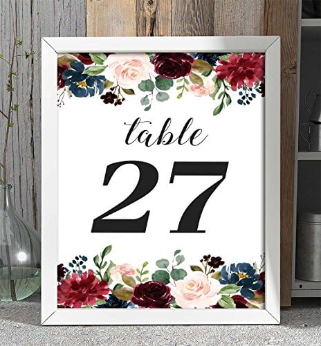 Дарлинг сувенир со двојно еднострано печатење декоративни броеви на цветни табели свадбена маса за свадбени картички-5 x 7