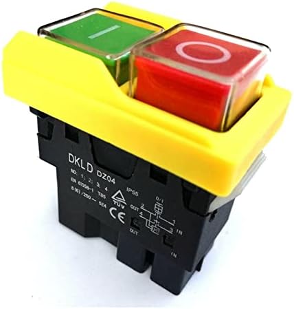 Копче за прекинувач за прекинувач GoOffy DZ04 4 пинови водоотпорен електромагнетски копче за притискање на копчето СТАРТ СТОП СТОП