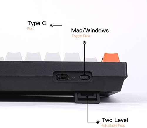 Keychron C2 Wired Wired Mechanice Telluber For Mac, топло-замена, Gateron G Pro Brown Switch, RGB задно осветлување, 104 клучеви ABS KeyCaps