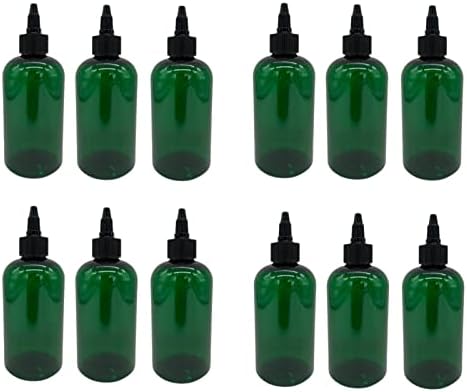 8 мл Зелени Бостон Пластични шишиња -12 Пакувајте празно шише за полнење - БПА бесплатно - есенцијални масла - ароматерапија | Црната