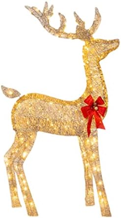 Awcnilacav 3-парчиња Божиќни украси ирваси украси осветлени елени семејство отворено Божиќна зимска декорација за дворови осветлени