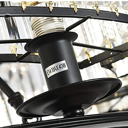 КОТКЛО -Светла лустери Кристал лустер 4 светла Нордиска модерна таванска светлина, индустриско осветлување, за трпезарија, кујна дневна соба, црна,