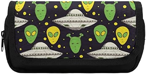 Вонземјани и НЛО молив кутија со две големи прегради џеб со голем капацитет торбичка торбичка за молив за возрасни тинејџери