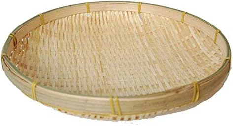 Охин рачно изработена ткаена бамбус корпа за корпи за држач за облик на големо масовно храна рамна плитка корпа бамбус ткаени сад за корпи