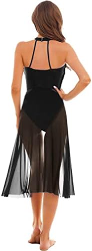 Hululka жени лирски танц фустан Rhinestone, запрена ракав, чиста мрежа крпеница, фустани за изведба на леотард