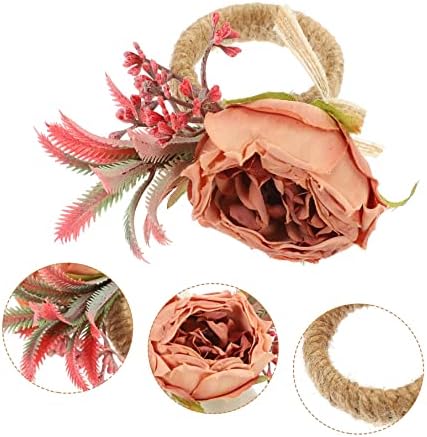 Алипис 2 парчиња рачно занаетчиски вештачки држач за роза, божунчен прстен, салфетка, ден за салфетка, за токи за роденденски забави, прстени