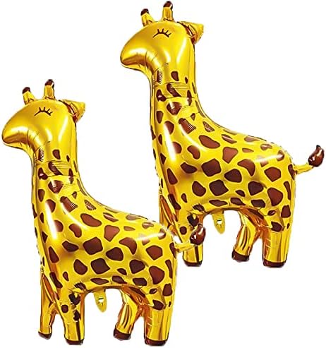2 ПАРЧИЊА Жирафа Фолија Балони Животински Балони Во Форма На Жирафа За Деца Роденден Џунгла Сафари Тема Партија Украси Позадина