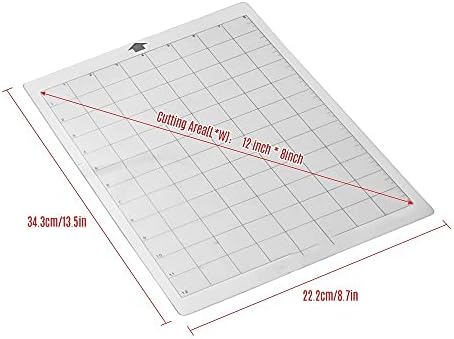 3 парчиња замена за сечење на мат транспарентен лепило со мерна решетка 8 до 12-инчи за силуета cameo