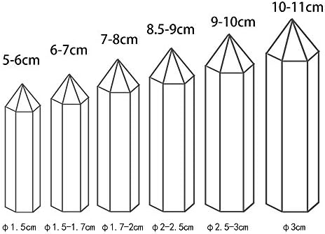 Runyangshi Природни лековити кристални стапчиња сет од 5, 3,9 x1.8 Голема кристална кула 6 фацетирана единечна точка кристал